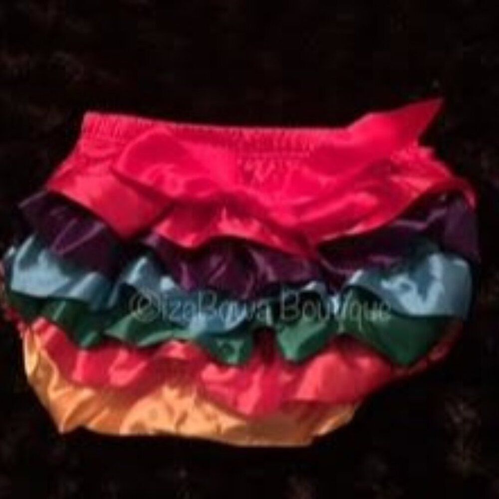 Rainbow Satin Ruffle Bloomer -Ruffle Butt  BLRAIN  NWT Boutique